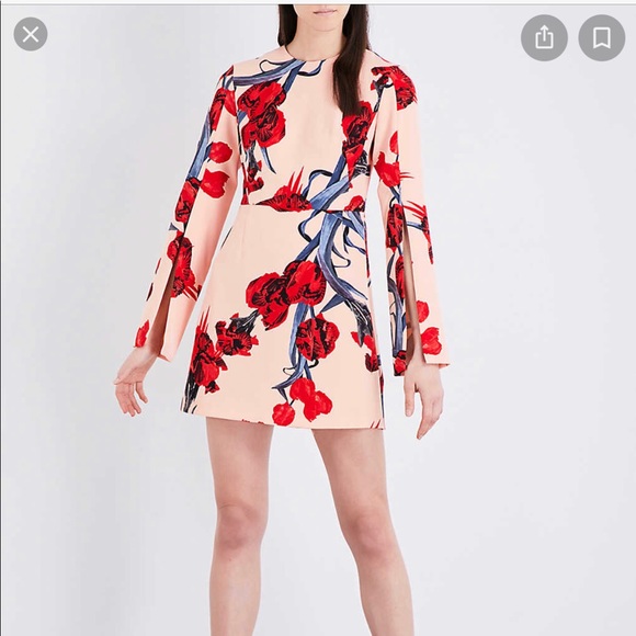A-LINE FLORAL MINI DRESS - Picture 1 of 7